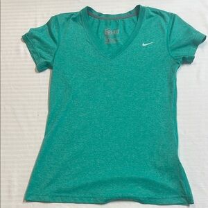 Nike Women's Dri-FIT Green V-Neck Top